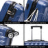 1990s Conjunto de Malas de Policarbonato Rígido 3 Peças|Mala de Cabine 55cm|Mala Média 68cm|Necessaire 29cm|Azul Marinho