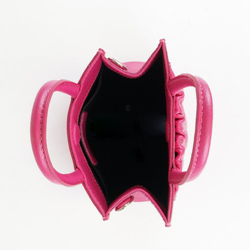 Bolso bandolera de piel pequeño mujer fucsia Carmen