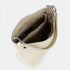 Bolso de hombro para mujer de piel con bandolera extensible beige Mara