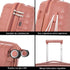 Maleta de cabina 55x39x21.5 cm (46L) Polipropileno - Candado Incrustado - 20 Pulgadas - Rosa Dorado - Chocolate