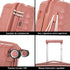 Juego de maletas PP Rígida 3 piezas|Maleta Cabina 55cm|Maleta Mediana extensible 65cm|Maleta Grande Extensible 75cm|Choco Rosa