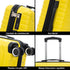 RAYKONG Mala de Cabine 55x40x20cm Policarbonato (40L) semirrígida Trolley pequeno Bagagem de Mão 4 Rodas giratórias a 360º Fecho numérico - Amarelo