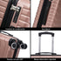 RAYKONG Maleta Mediana Expandible ABS+Policarbonato 66x45x27.50cm - 30cm Extendido | 82L - 90L | 24 Pulgadas |23kg semirígidas candado combinación - RosaDorada