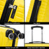 Conjunto de 3 Maletas|Neceser 29x35x16.50cm|Maleta Cabina ABS+PC 55x40x20cm|Mediana Expandible 20kg-23kg - 66x45x27.50-30cm | Amarillo