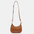 Bolso de hombro para mujer de piel saffiano con bandolera larga marrón Maribel