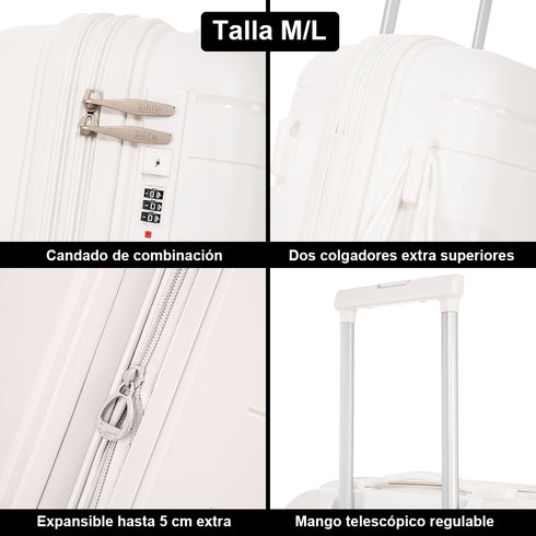 1990s Maleta mediana extensible 65cm - Bass (Blanco)