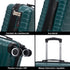 RAYKONG Mala de Cabine 55x40x20cm Policarbonato (40L) Semirrígida Trolley Pequena Bagagem de Mão 4 Rodas Giratórias 360º Fecho Numérico - Verde