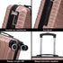 RAYKONG Mala de Cabine 55x40x20cm Policarbonato (40L) Semirrígida Trolley Pequeno Bagagem de Mão 4 Rodas Giratórias 360º Fecho Numérico - Rosa Dourado