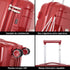 Juego de maletas PP Rígida 3 piezas|Maleta Cabina 55cm|Maleta Mediana 65cm Expandible |Maleta Grande 75cm Expandible |Bass Rojo