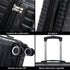 Conjunto de 4 Maletas ABS+PC|Neceser 29cm|Cabina 55x40x20cm|Mediana Expandible 20kg-23kg - 66x45x27.50-30cm|Grande Expandible 23kg-25kg - 75x49x31-33.50cm | Negro