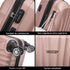 Raykong Conjunto de maletas de viaje de 4 piezas Neceser(29cm)/55cm/68cm/78cm ABS Waves - RosaDorada