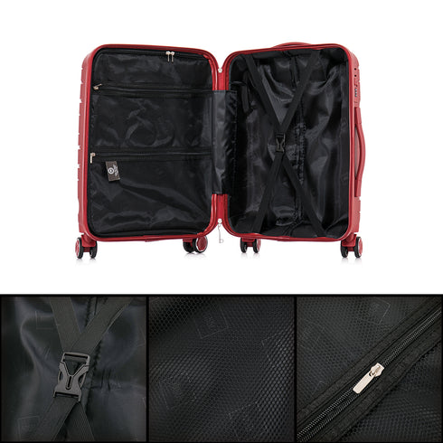 1990s Maleta Grande extensible 75cm Bass Rojo
