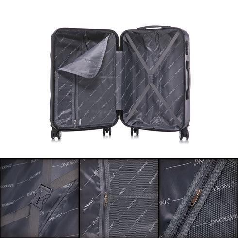 Raykong Conjunto de maletas de viaje de 4 piezas Neceser(29cm)/55cm/68cm/78cm ABS Waves - AzulMarino