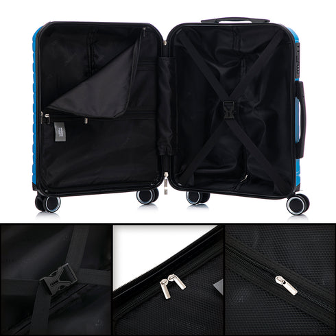RAYKONG Maleta Grande Expandible ABS+Policarbonato 75x49x31cm - 33.50cm Extendido | 114L - 123L | 28 Pulgadas | 25kg semirígidas candado combinación - Turquesa