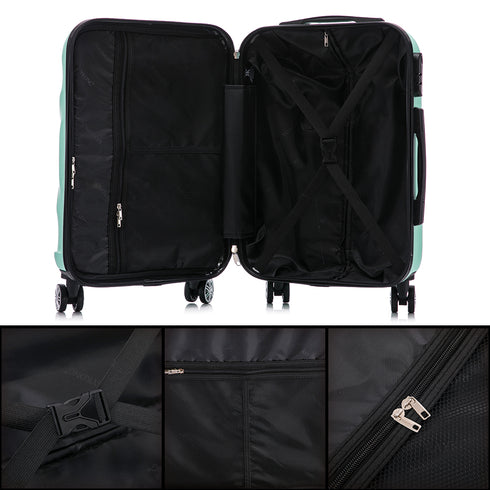 Raykong Conjunto de maletas de viaje de 4 piezas Neceser(29cm)/55cm/68cm/78cm ABS Waves - Menta