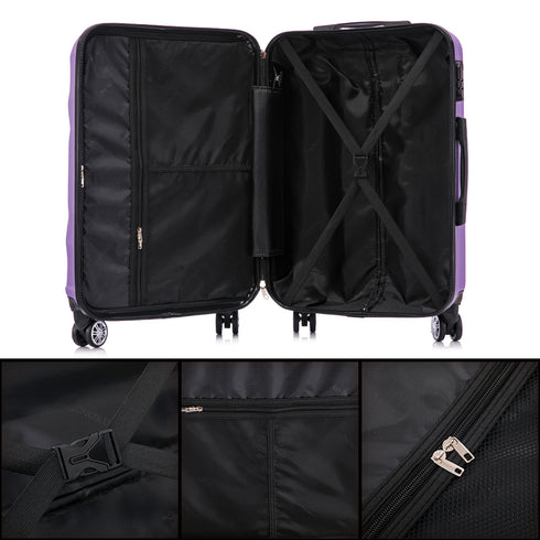 Raykong Conjunto de maletas de viaje de 4 piezas Neceser(29cm)/55cm/68cm/78cm ABS Waves - Morada