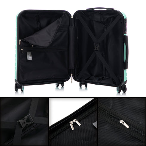 RAYKONG Maleta Grande Expandible ABS+Policarbonato 75x49x31cm - 33.50cm Extendido | 114L - 123L | 28 Pulgadas | 25kg semirígidas candado combinación - Menta