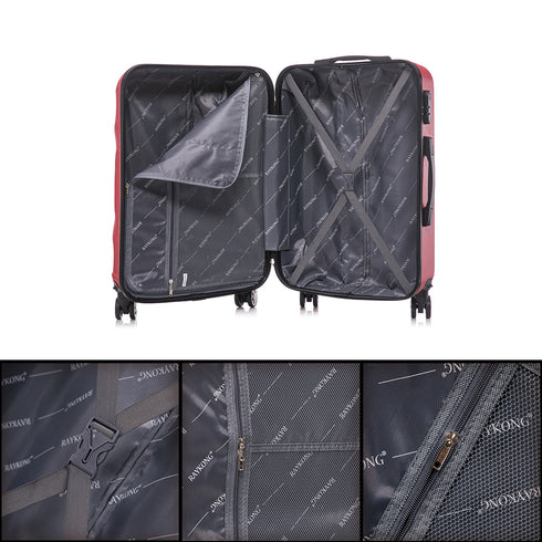 Raykong Conjunto de maletas de viaje de 4 piezas Neceser(29cm)/55cm/68cm/78cm ABS Waves - Rojo