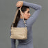 Bolso bandolera de piel para mujer con asa corta khaki Martina