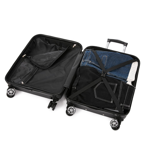 Raykong Maleta Cabina ABS 55x40x20cm (44L) Maxima aprovechamiento de espacio - 20 Pulgadas - Negro