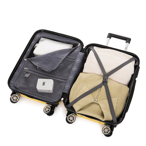 Maleta Cabina 55x39x21cm Policarbonato (45L) - 20 Pulgadas Amarillo - Seda