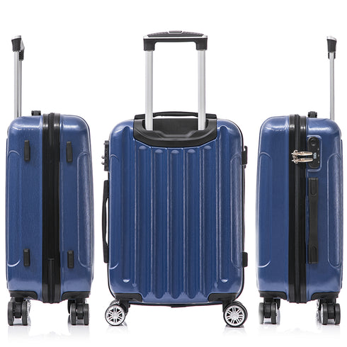 1990s Conjunto de Malas de Policarbonato Rígido 3 Peças|Mala de Cabine 55cm|Mala Média 68cm|Necessaire 29cm|Azul Marinho