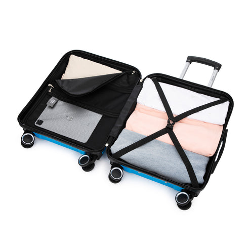 Conjunto de 4 Maletas ABS+PC|Neceser 29cm|Cabina 55x40x20cm|Mediana Expandible 20kg-23kg - 66x45x27.50-30cm|Grande Expandible 23kg-25kg - 75x49x31-33.50cm | Turquesa