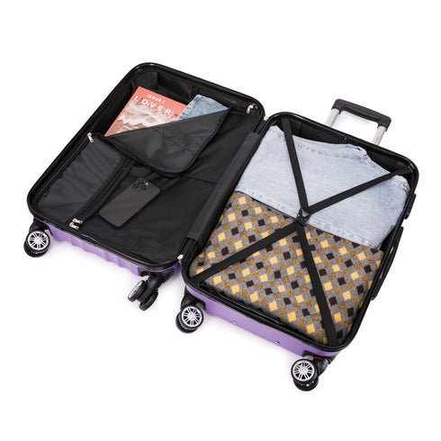 Raykong Conjunto de maletas de viaje de 4 piezas Neceser(29cm)/55cm/68cm/78cm ABS Waves - Morada