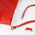 Bolso de hombro para mujer de piel con bandolera extensible rojo Mara
