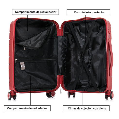 1990s Maleta Grande extensible 75cm Bass Rojo