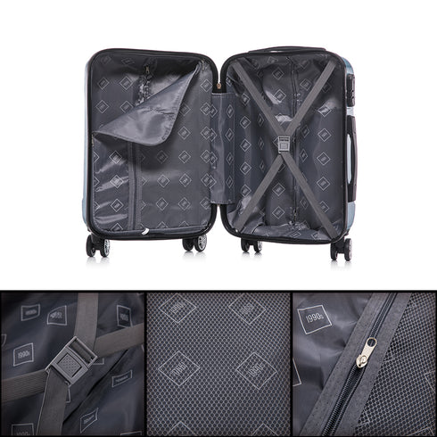1990s Juego de Maletas Policarbonato Rígida 3 Piezas|Maleta Cabina 55cm|Maleta Mediana 68cm|Neceser 29cm|Turquesa