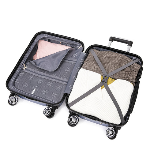 1990s Conjunto de Malas de Policarbonato Rígido 3 Peças|Mala de Cabine 55cm|Mala Média 68cm|Necessaire 29cm|Azul Marinho