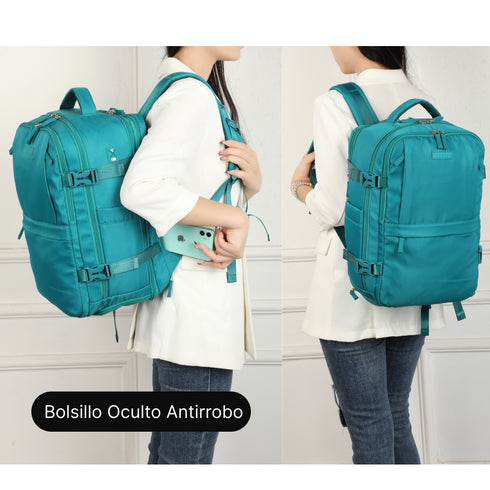 Mochila de viagem de cabine expansível dos anos 90 para Ryanair 40x25x20-25cm, com bolsa para sapatilhas, mochila casual