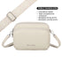 Bolso bandolera mujer pequeño de cuero PU tres compartimentos y dos bandoleras, bolso mensajero para cruzar polipiel regalo original para mujer - Beige