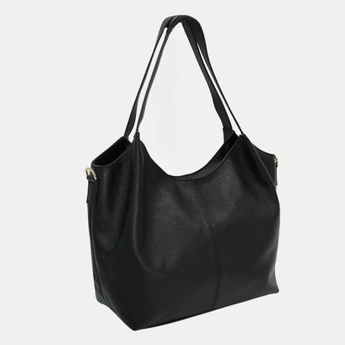 Bolso shopper mujer piel grande Alina (Negro)
