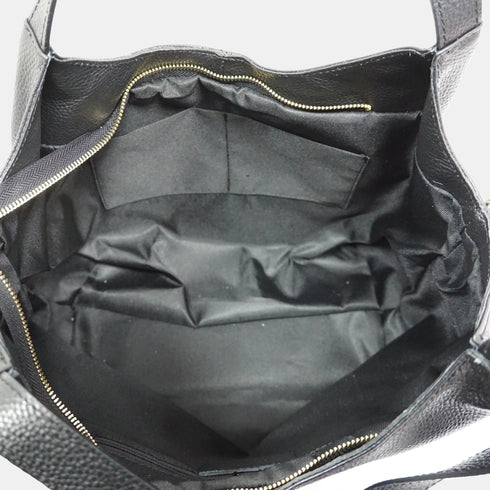 Bolso shopper mujer piel grande Alina (Negro)
