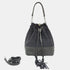 Bandolera mujer piel serraje - bolso saco Giulia (gris)