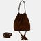 Bandolera mujer piel serraje - bolso saco Giulia (chocolate)