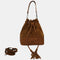 Bandolera mujer piel serraje - bolso saco Giulia (marrón)