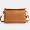 Bolso bandolera de piel con solapa Marrón Laia