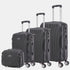 Raykong Conjunto de maletas de viaje de 4 piezas Neceser(29cm)/55cm/68cm/78cm ABS Waves - Negro