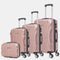 Raykong Conjunto de maletas de viaje de 4 piezas Neceser(29cm)/55cm/68cm/78cm ABS Waves - RosaDorada