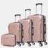 Raykong Conjunto de maletas de viaje de 4 piezas Neceser(29cm)/55cm/68cm/78cm ABS Waves - RosaDorada
