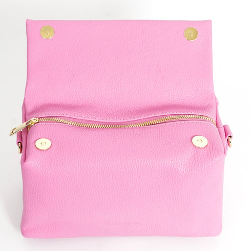 Bolso bandolera de piel con solapa Rosa Laia
