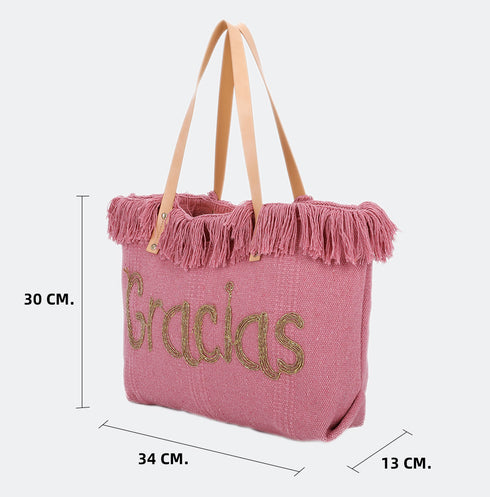 Bolso de playa de lino Gracias Tammy