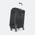 Maleta de viaje blanda extensible 56cm/66cm/76cm/86cm, 10kg/15kg/20kg/23kg, de tela poliéster Pissa Negro