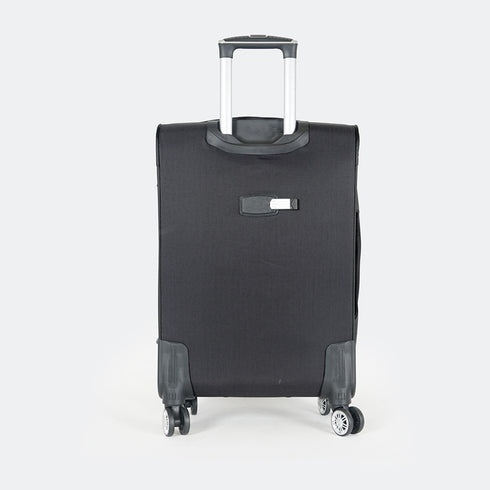 Maleta de viaje blanda extensible 56cm/66cm/76cm/86cm, 10kg/15kg/20kg/23kg, de tela poliéster Pissa Negro