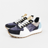 Zapatillas deportivas mujer de piel con animal print azul Evelyn