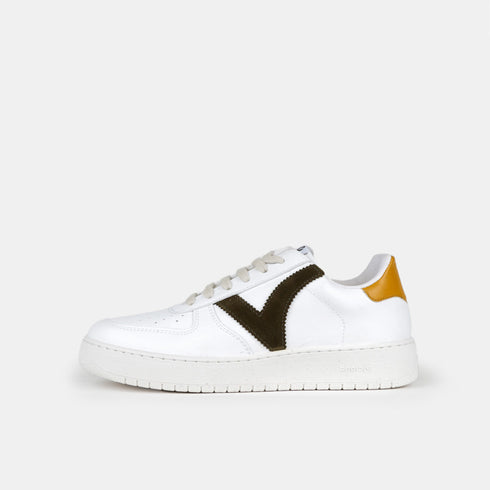 Zapatillas deportivas de piel mujer khaki Madrid Victoria