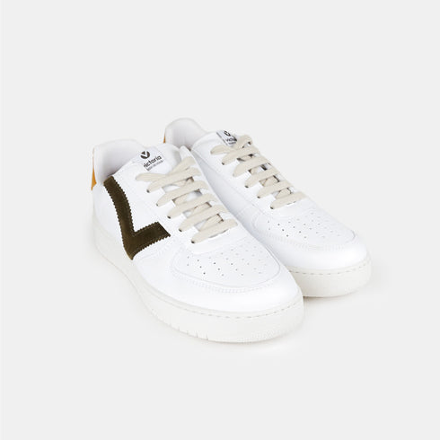Zapatillas deportivas de piel mujer khaki Madrid Victoria